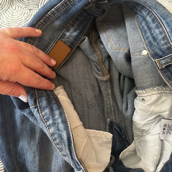 Judy Blue Cotton Darker Wash High Rise Distressed Knee RawHem Skinny Jeans 11/30 - Picture 7 of 16